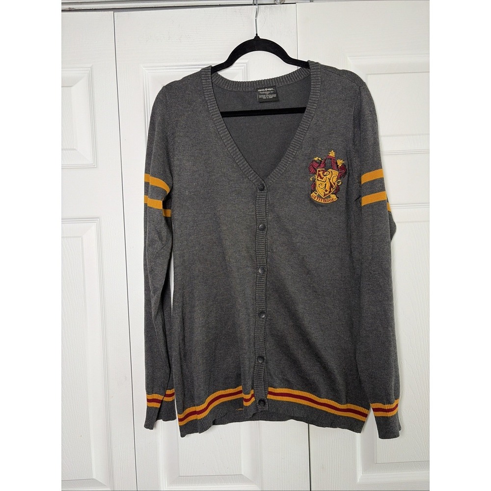 Harry Potter Gryffindor Cardigan Womens XL‎ Grey Sweater Cosplay Size XL Fandom